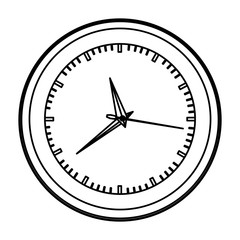 monochrome contour with wall clock vector illustration