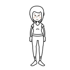 woman wearing sport clothes, cartoon icon over white background. fitness lifestyle concept.  vector illustration