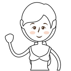 woman wearing sport clothes, cartoon icon over white background. fitness lifestyle concept.  vector illustration