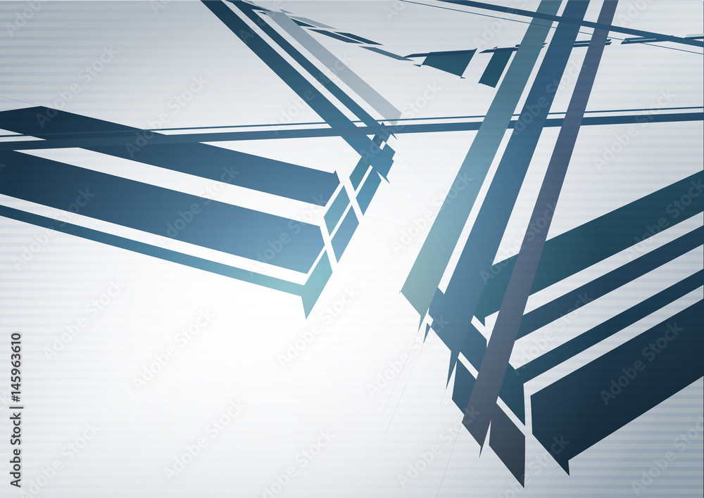 Poster tech template with blue stripes on gray background. vector graphics. techno wallpaper