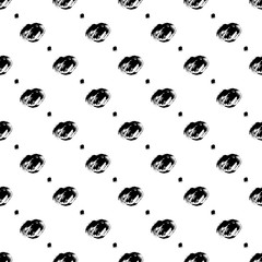 Seamless black and white pattern with abstract circles