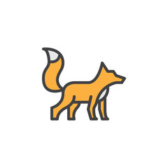 Fox filled outline icon, line vector sign, linear colorful pictogram. Symbol, logo illustration. Pixel perfect