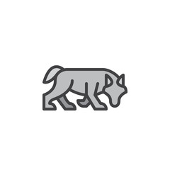 Wolf filled outline icon, line vector sign, linear colorful pictogram. Symbol, logo illustration. Pixel perfect