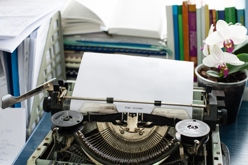 Dear friends:Vintage inscription made by old typewriter