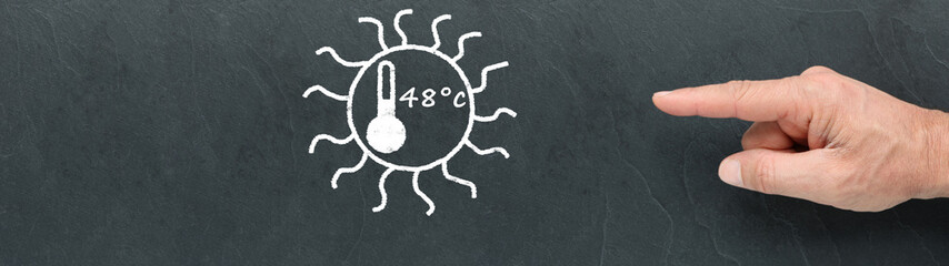 Obraz premium Température 48°c sur ardoise