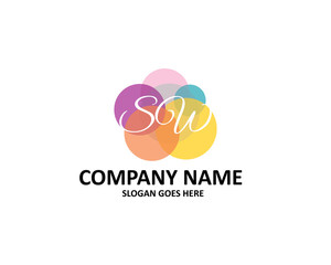 SW Letter Colorful Logo