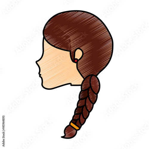 "head young woman icon vector illustration design" Stock image and