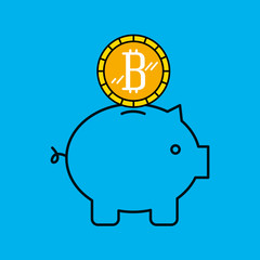 Bitcoins investment business icons vector illustration design