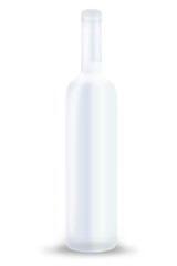 Premium white matte wine bottle mockup vector