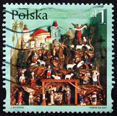 Postage stamp Poland 2001 Creches from Lower Silesia, Christmas