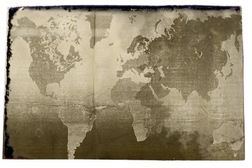 Vintage world map in vintage style. Elements of this image furnished by NASA