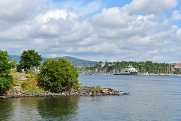 Fototapeta na wymiar Bygdoy is peninsula on west side of Oslo city centre. Norway
