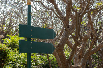 Wooden guidepost sign