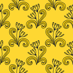 Obraz premium Seamless Tropical Jungle Palm Leaves Pattern.