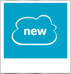 new word business concept, photo frame isolated on white