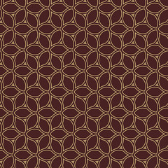 Seamless brown and golden ornament. Modern geometric pattern with repeating elements