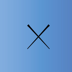 Billiard cues icon. flat design