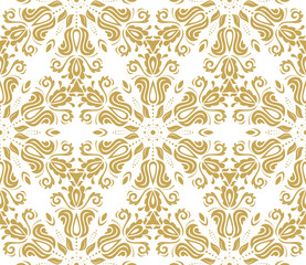 Fototapeta na wymiar Seamless classic golden pattern. Traditional orient ornament