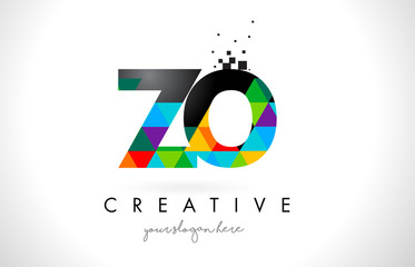 ZO Z O Letter Logo with Colorful Triangles Texture Design Vector.
