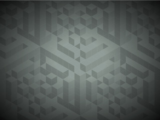 Vector squared pattern. Geometric texture in grey color. Effect stylish tiles. 3d abstract dynamic background created of cubes.