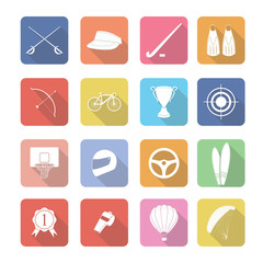 Set of vector sport icons in flat design set 3
