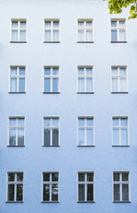 blue facade of a building in Berlin Kreuzberg