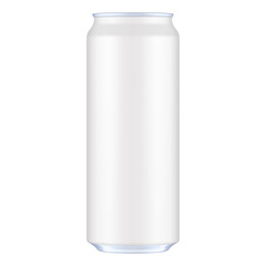 White Metal Aluminum Beverage Drink Can 500ml. Mockup Template Ready For Your Design. Isolated On White Background. Product Packing. Vector EPS10 Product Packing Vector EPS10