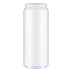 White Metal Aluminum Beverage Drink Can 500ml. Mockup Template Ready For Your Design. Isolated On White Background. Product Packing. Vector EPS10 Product Packing Vector EPS10