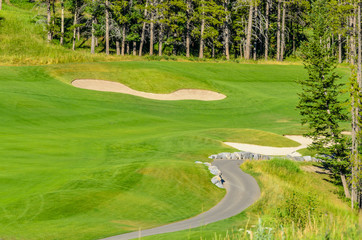 Obraz premium Golf course with gorgeous green.