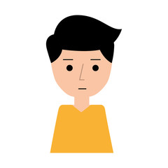 young man expression face avatar character vector illustration design