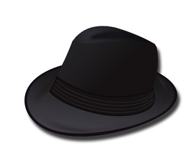 Black hat. black hat with the shadow on white background