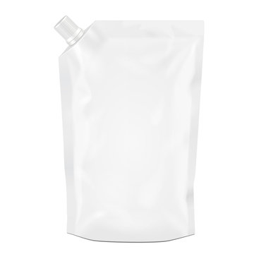 Blank Foil Food or Drink Bag Packaging with Spout Vector EPS10