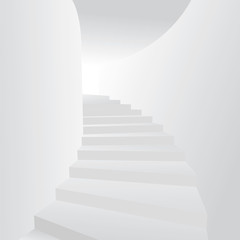 White stair up to success