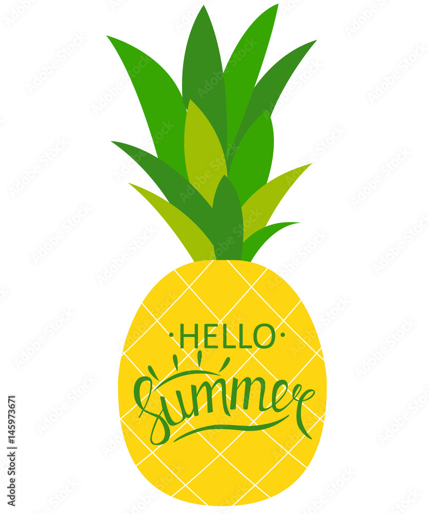 Wall mural say hello to summer natural background vector illustration