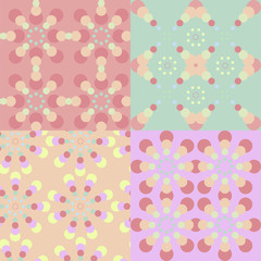 Set of abstract circles geometric seamless pattern. Vector illustration eps 10