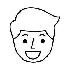 young man expression face avatar character vector illustration design