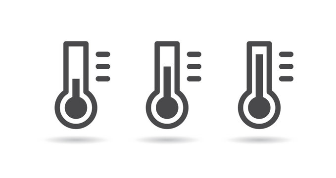 Set of Thermometer icon, Flat design style, vector illustration.