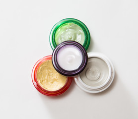 Set of different cosmetics cream