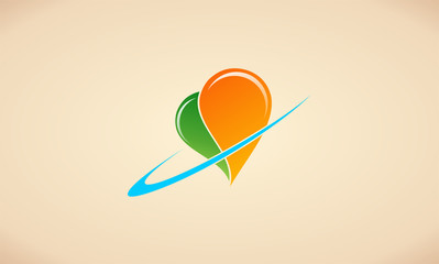 balloon abstract heart symbol logo