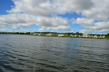 by the lake