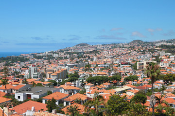Fototapeta na wymiar City on mountain slope. Funchal, Madeira, Portugal