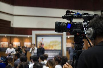 Modern Digital Video Camera on studio, professional video camera