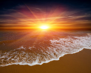 Plakaty  zachód słońca nad morzem