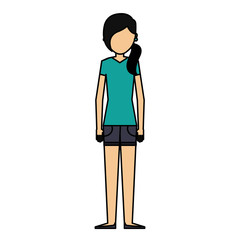 young woman avatar character vector illustration design