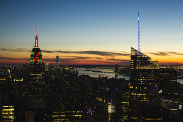 View of manhattan buildings at nigth.