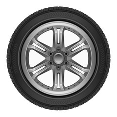 Car silver wheel on a white background