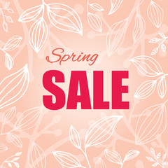 Floral blurred background with labels for spring design