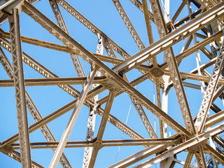 Criss-cross of structural steel framing