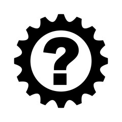 gear machine with question isolated icon vector illustration design