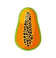 papaya fresh fruit icon vector illustration design